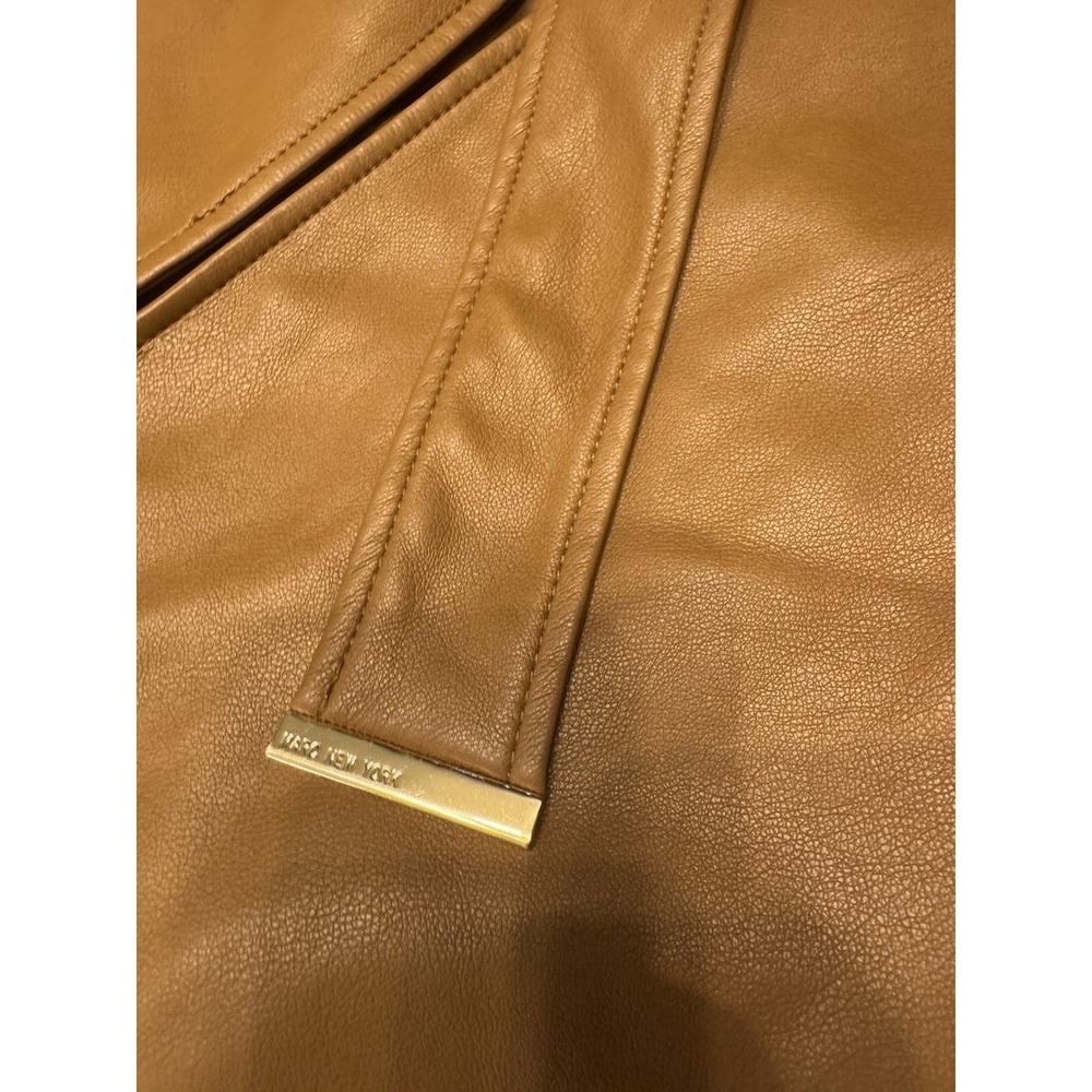 Marc New York Andrew Marc Faux Leather Vest Dress Camel Brown Belted M NWT - Picture 5 of 6